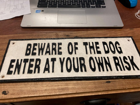 Large Cast Iron Dog Sign