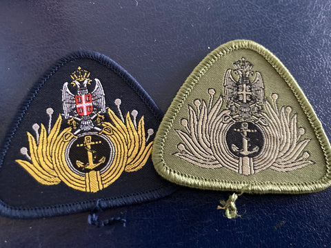 Serbian Naval Cap Patch Pair