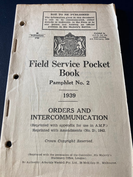 1939 - Field Service Pocket Book in
