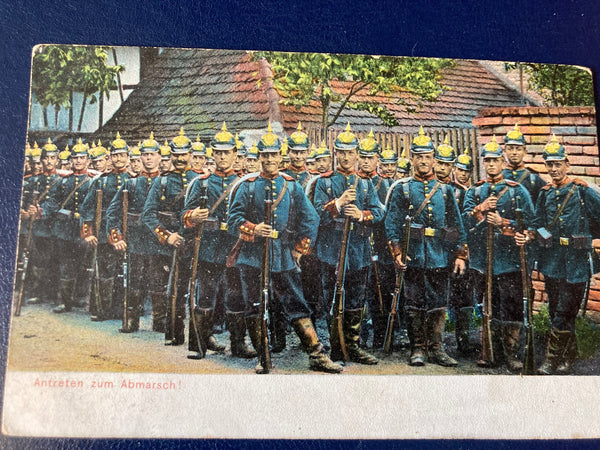 WW1 - German Troops on the March Postcard