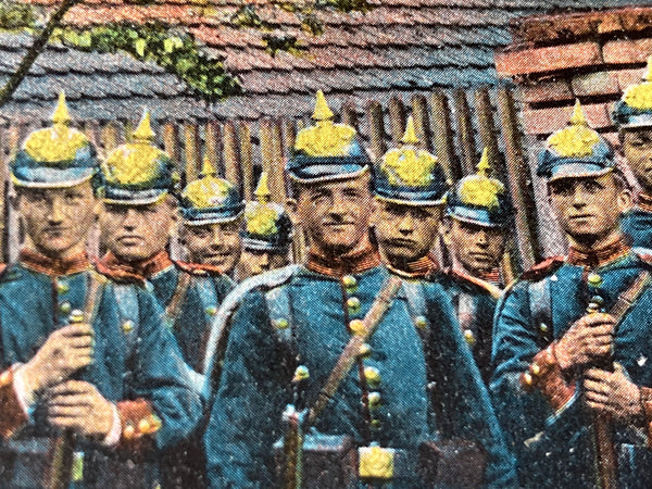 WW1 - German Troops on the March Postcard
