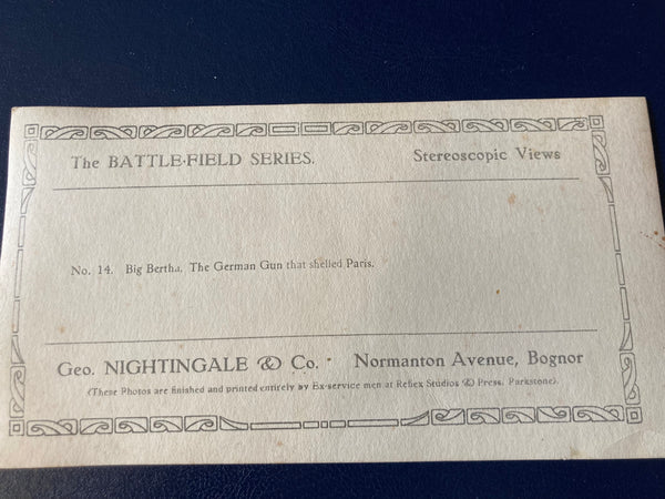WW1 - Big Bertha Stereoscopic Photo