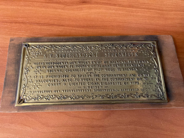 Dutch Railway Carriage Notice
