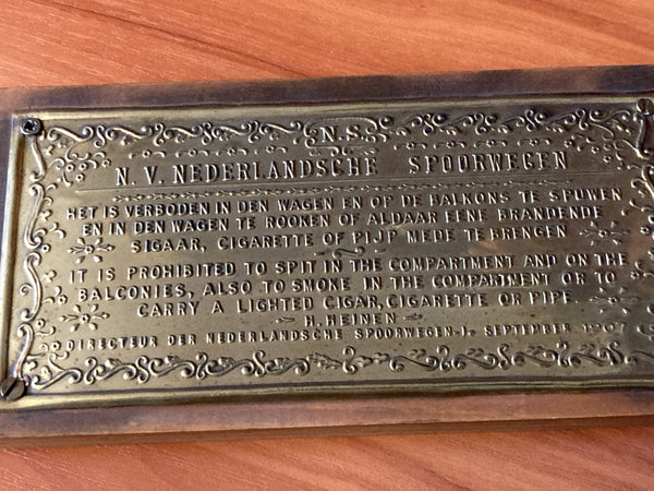 Dutch Railway Carriage Notice