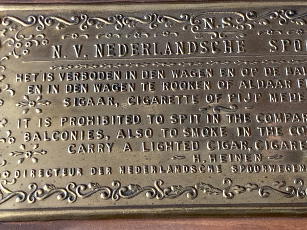 Dutch Railway Carriage Notice