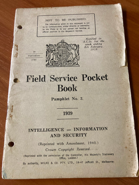 1939 - intelligence Field Book