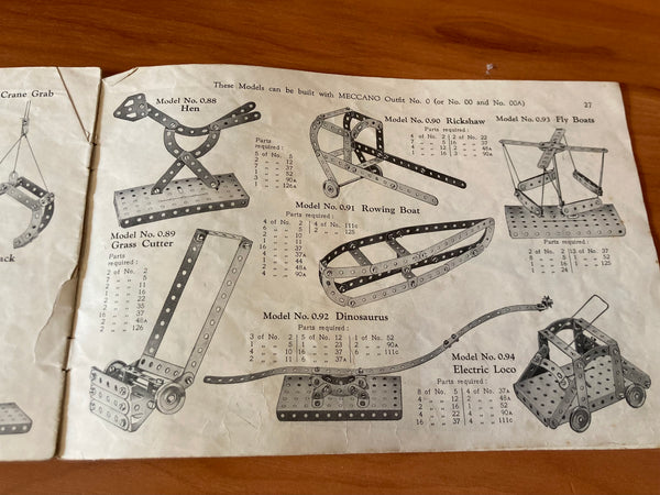 Meccano Instructions Booklets
