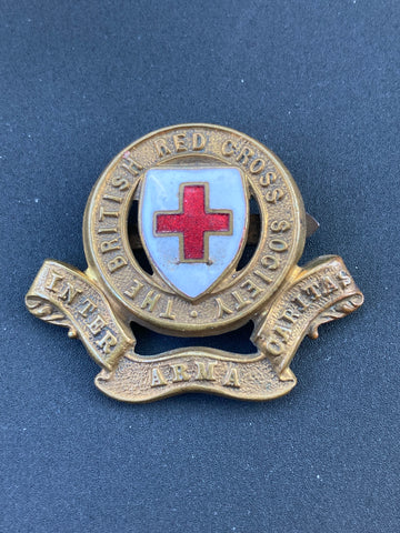 Vintage Enamel Red Cross Cap Badge