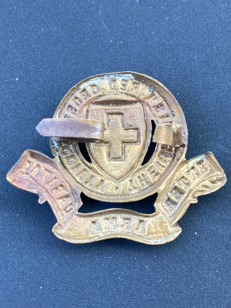 Vintage Enamel Red Cross Cap Badge
