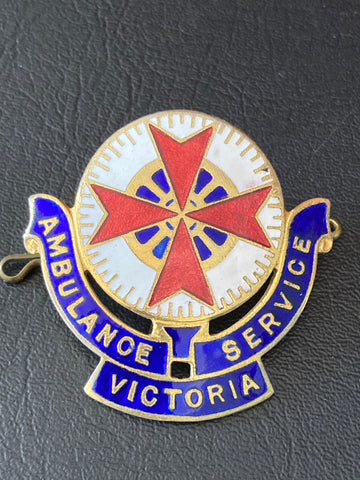 Vintage - Ambulance Service Victoria Enamel Cap Badge
