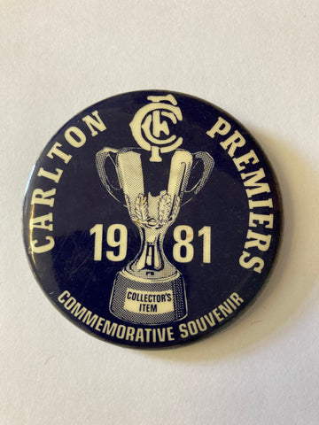 1981 - Carlton Premiers 50mm Badge