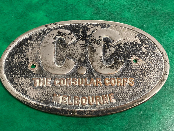 Scarce Early Consular Corps Car Badge