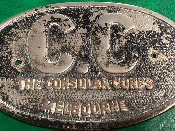 Scarce Early Consular Corps Car Badge