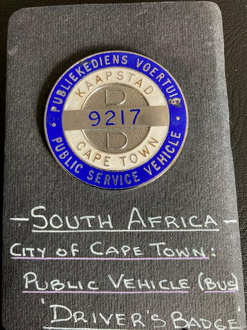 South Africa Bus Driver's Cap Badge