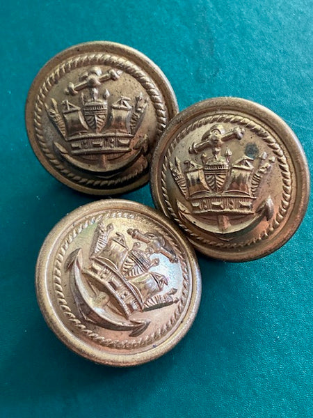 Australian Naval Brass Buttons x 3