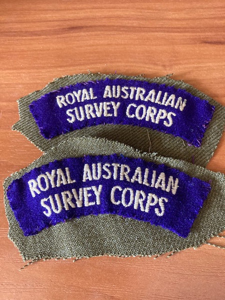 Royal Australian Survey Corps Shoulder Title Pair