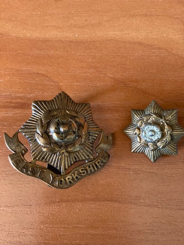 East Yorkshire Regt Cap and Collar Badges