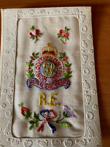 WW1 - Royal Engineers Silk Postcard