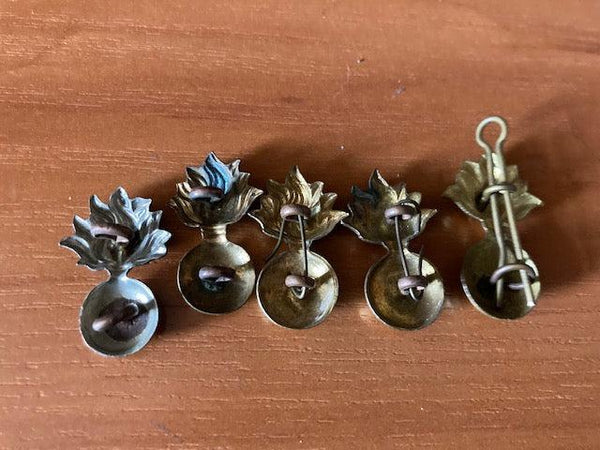 Assorted British Grenade Collar Badges