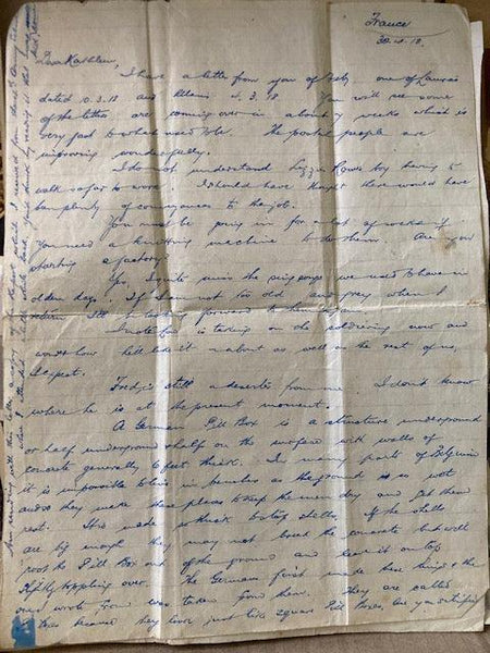 Very Interesting WW1 Letter and Family Ephemera Lot