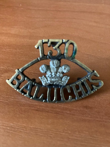 Kings Own 130th Baluchis { Jacob's Rifles } Title Badge