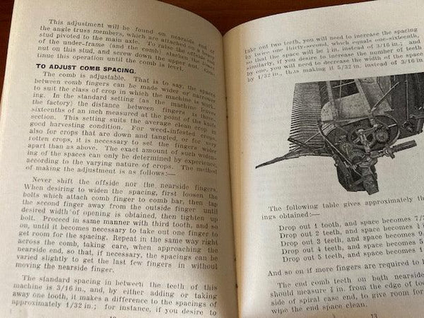 Sunshine Header Harvester Instructions Booklet