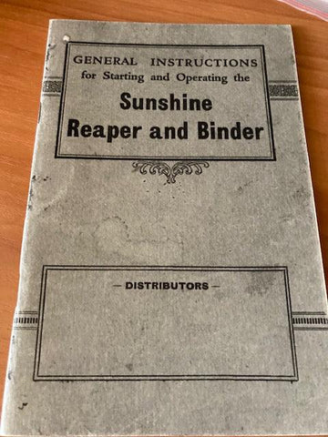 Sunshine Reaper and Binder - General Instructions