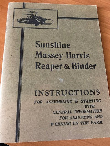 Sunshine Massey Harris Reaper & Binder Instructions