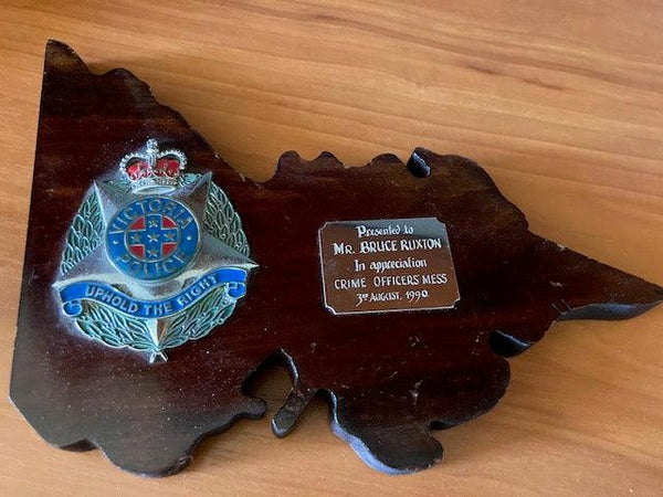 Victoria Police Appreciation Plaque to Bruce Ruxton