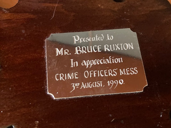 Victoria Police Appreciation Plaque to Bruce Ruxton