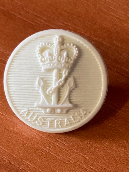 Royal Australian Navy White Plastic Button