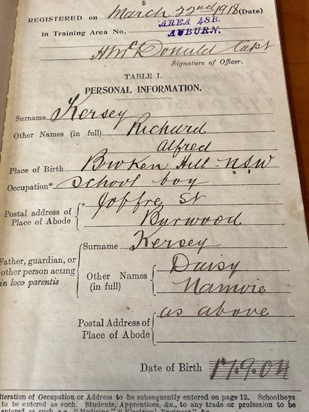 1917 - Cadet's Service Book