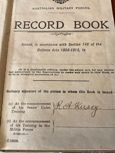 1917 - Cadet's Service Book