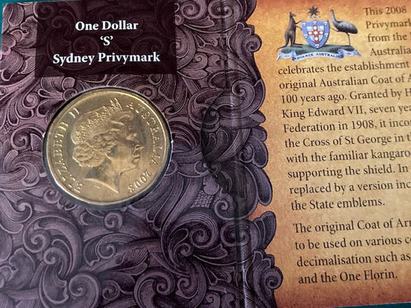 2008 - Aus Coat of Arms "S" One Dollar