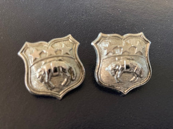 Leeds City Police Collar Badge Pair