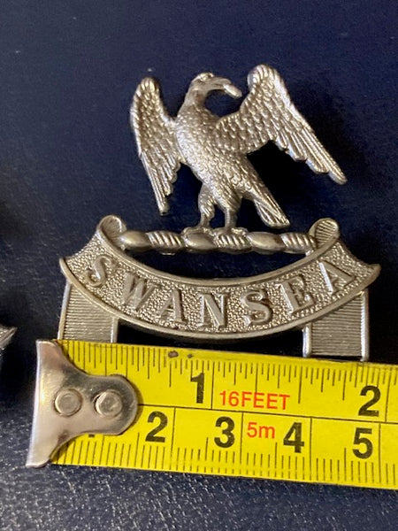 Swansea Bough Police Collar Badge Pair