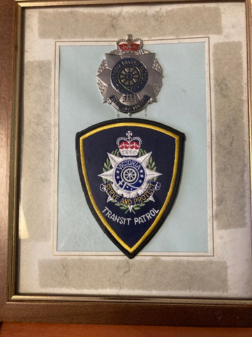 Framed - Victoria Transit Badge & Patch