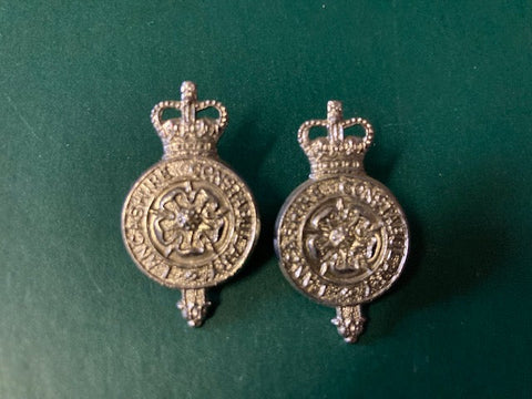 Lancashire Constabulary Collar Badge Pair