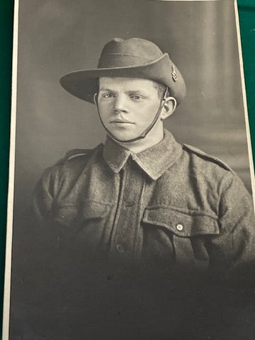 WW1 - Named Postcard of Young Digger