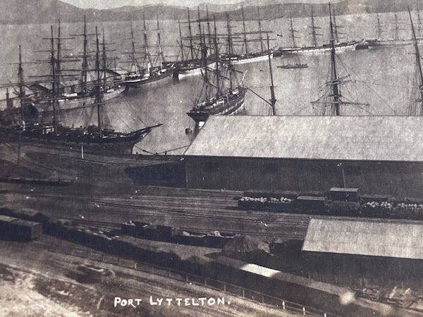Port Lyttelton - NZ Albumen Photo