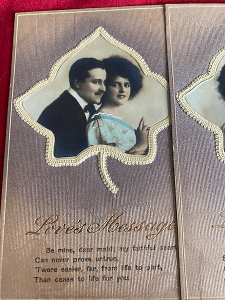 set of 4 Vintage Romantic Postcards