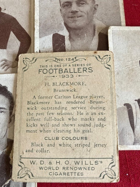 Will's - 1933 VFL Footballer Cig Cards