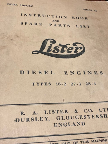 Lister Diesel Instruction Manual