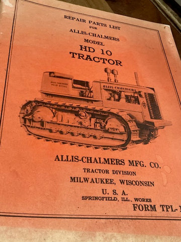 Allis Charlmers HD 10 Tractor Manual