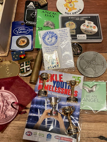 Box of Badges & Fobs