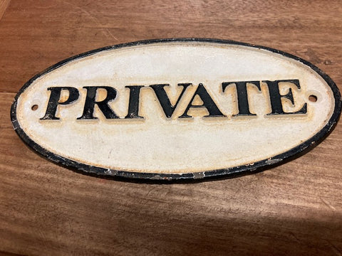 Private Cast Iron Sign