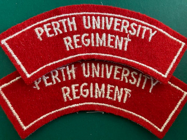 Perth University Regiment Shoulder Title Pair