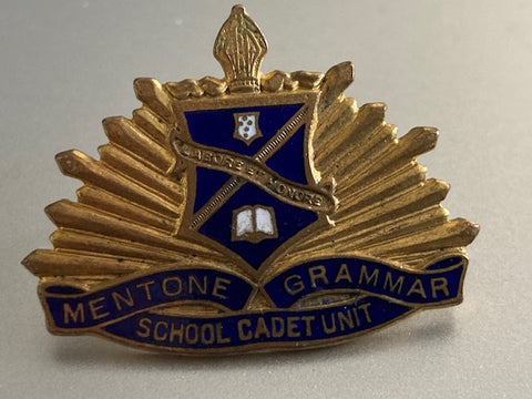 Mentone Grammar Cadet Unit Enamel Cap Badge