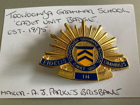 Toowoomba Grammar School Cadet Unit Cap Badge