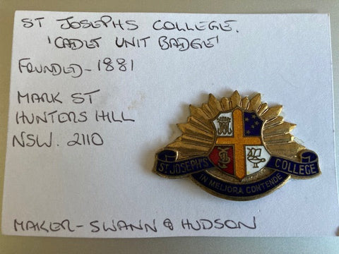 ST Josephs College Cadet Unit Enamel Badge